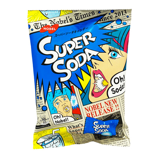 Front graphic image of NOBEL Super Soda Candy 3.1oz (88g)