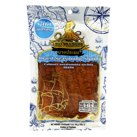 Front graphic image of Nai Pramong Dried Seasoning Squid 1.05oz (30g)
