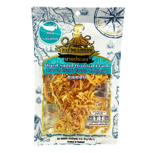 Front graphic image of Nai Pramong Dried Squid Original Flavor 1.41oz (40g)