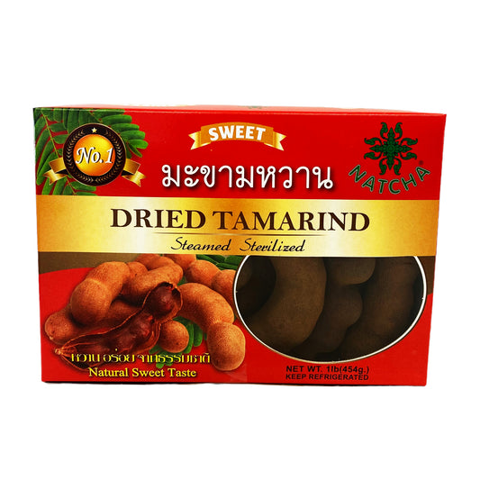 Front graphic image of Natcha Dried Tamarind - Sweet 16oz (454g)