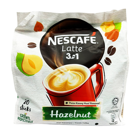 Front graphic image of Nescafe Hazelnut Latte 16.93oz (480g)
