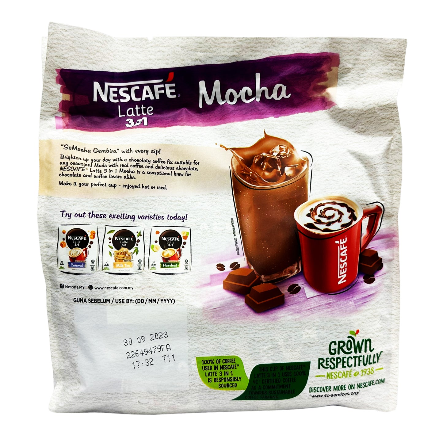Back graphic image of Nescafe Mocha Latte 16.4oz (465g)