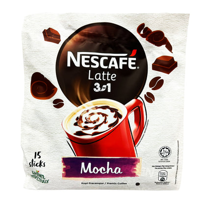 Front graphic image of Nescafe Mocha Latte 16.4oz (465g)