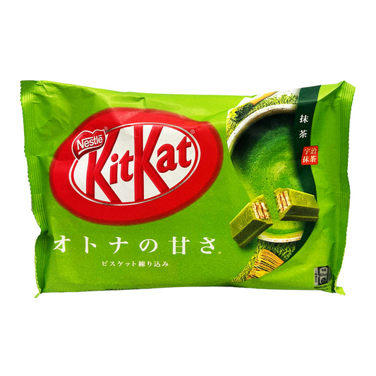 Front graphic image of Nestle KitKat Mini Green Tea Chocolate Wafers 4.78oz (135g)