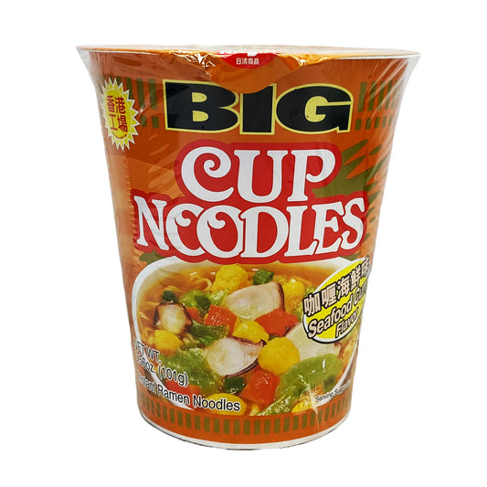 Front graphic image of Nissin Big Cup Noodles - Seafood Curry Flavor 3.56oz (101g) - 日清 合味道 - 咖喱海鲜味 3.56oz (101g)