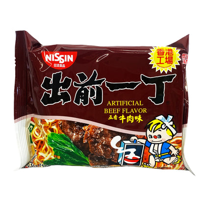 Front graphic image of Nissin Demae Ramen Noodle - Five Spices Beef Flavor 3.5oz 出前一丁 - 五香牛肉味 3.5oz