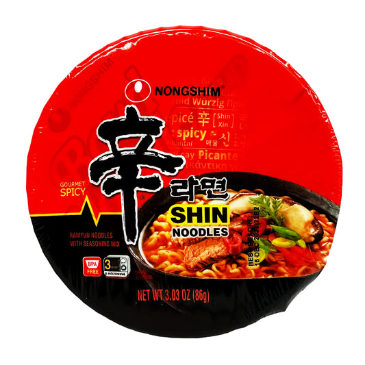 Top graphic image of Nongshim Bowl Noodle Soup Shin Ramyun Ramen 3.03oz