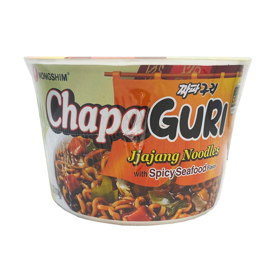 Front graphic image of Nongshim ChapaGuri Jjajang Noodles With Spicy Seafood Flavor 4.02oz