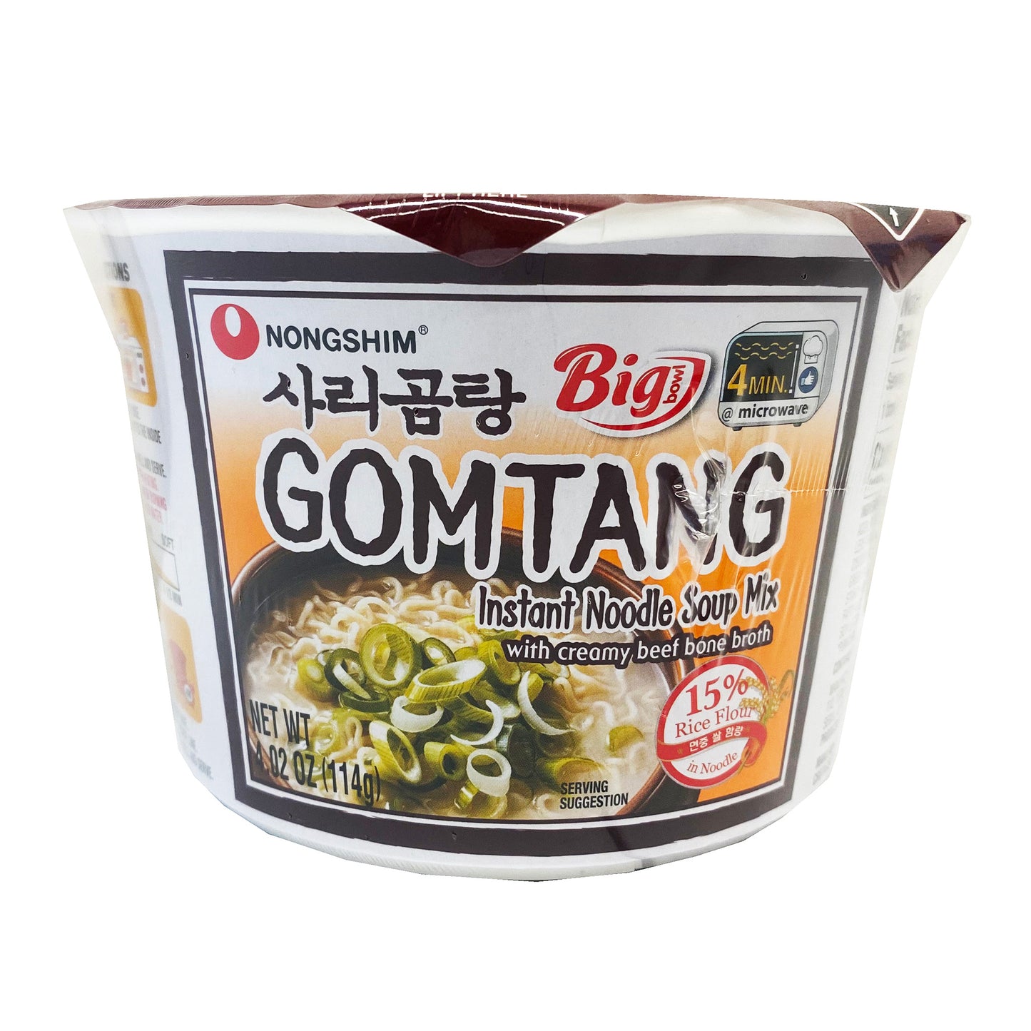 Front graphic image of Nongshim Gomtang Instant Noodle Big Bowl 4.02oz