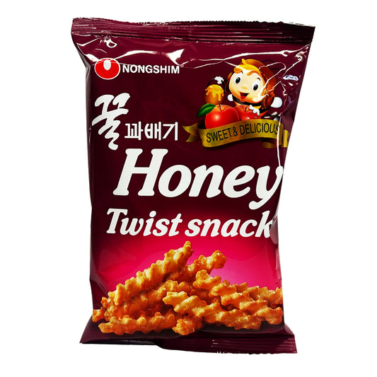 Front graphic image of Nongshim Honey Twist Snack 2.64oz