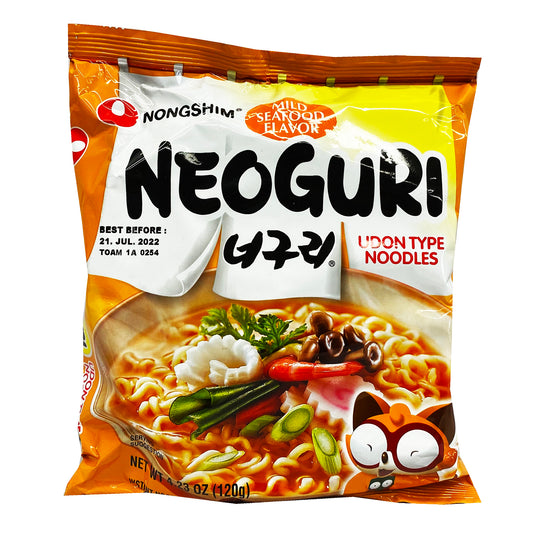 Front graphic image of Nongshim Neoguri Mild Seafood Flavor 4.23oz (120g)