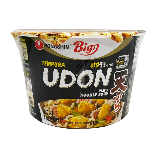 Front graphic image of Nongshim Tempura Udon Flavor Noodle Soup - Big Bowl 4.02oz (114g)
