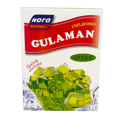 Front graphic image of Nora Kitchen Unflavored Gulaman - Green 3.17oz