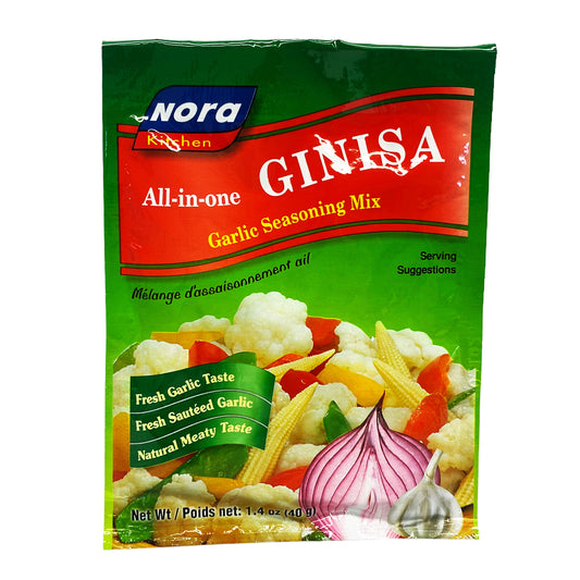 Front graphic view of Nora Kitchen All-In-One Ginisa Garlic Seasoning Mix 1.41oz