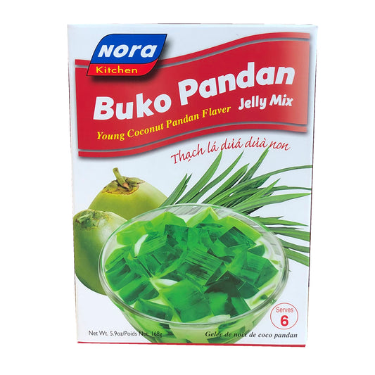 Front graphic image of Nora Kitchen Jelly Mix - Buko Pandan 5.9oz