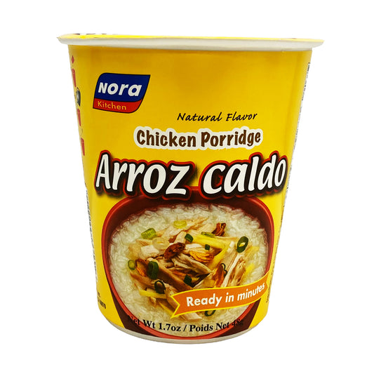 Front graphic view of Nora Kitchen Chicken Rice Porridge - Arroz Caldo 1.69oz