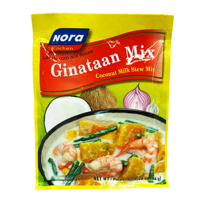 Front graphic view of Nora Kitchen Coconut Milk Stew Mix - Ginataan 1.59oz