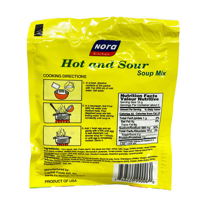 Back graphic view of Nora Kitchen Soup Base - Hot and Sour 2.12oz