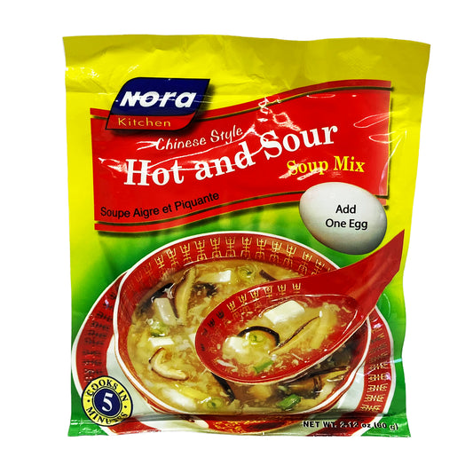 Front graphic view of Nora Kitchen Soup Base - Hot and Sour 2.12oz