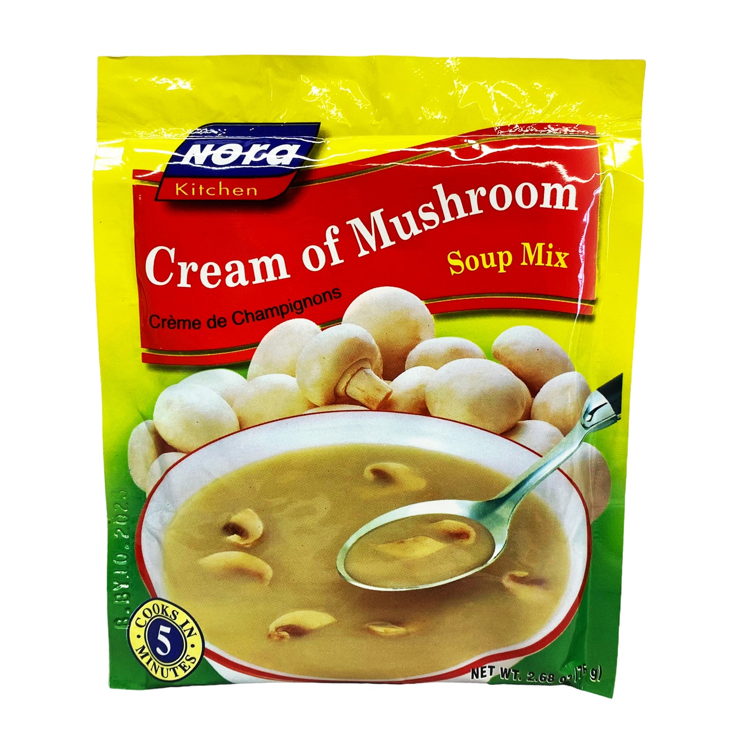 Front graphic view of Nora Kitchen Soup Mix - Cream Of Mushroom 2.68oz