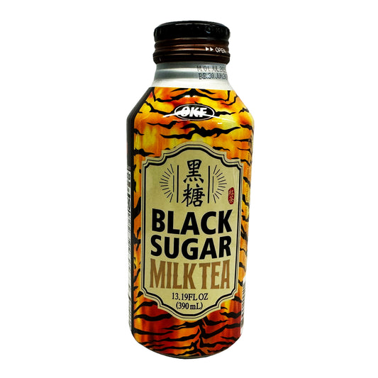 Front graphic image of OKF Black Sugar Milk Tea 13.19oz (390ml)