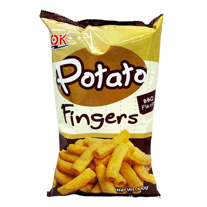 Front graphic image of OK Potato Fingers - BBQ Flavor 3.52 (100g)