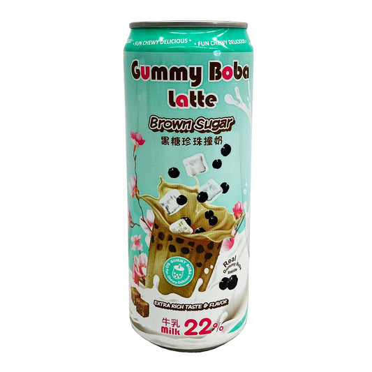 Front graphic image of O's Bubble Gummy Boba Latte - Brown Sugar 15.9oz (470ml)