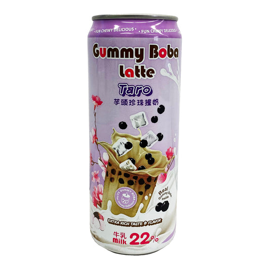 Front graphic image of O's Bubble Gummy Boba Latte - Taro 15.9oz (470ml)