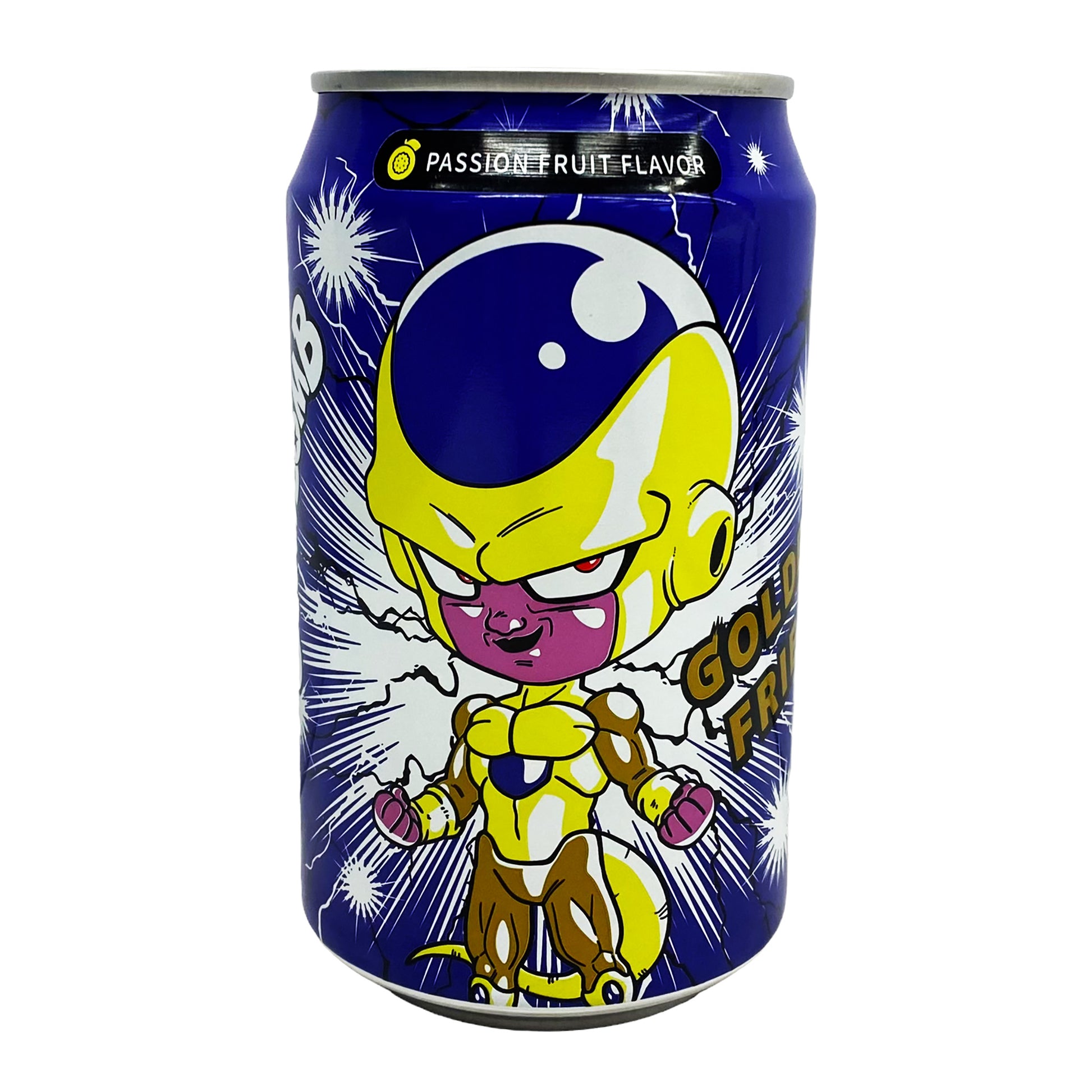 Front graphic view of Ocean Bomb Dragon Ball Z Golden Frieza Sparkling Water - Passion Fruit Flavor 11.1oz (330ml)