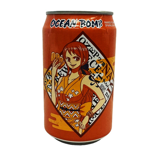 Front graphic image of Ocean Bomb One Piece Nami Sparkling Water - Mango Flavor 11.1oz (330ml)