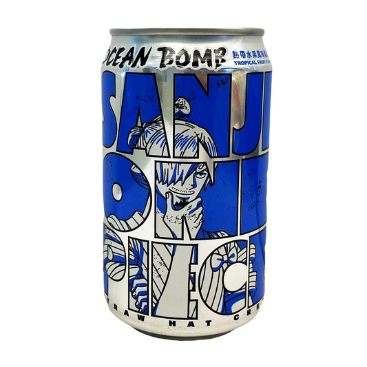 Front graphic image of Ocean Bomb One Piece Sparkling Water - Tropical Fruit Flavor 11.1oz (330ml) - 海贼王 热带水果风味气泡水 11.1oz (330ml)