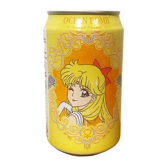 Front graphic image of Ocean Bomb Sailor Moon Sparkling Water - Mango Flavor 11.15oz (330ml)