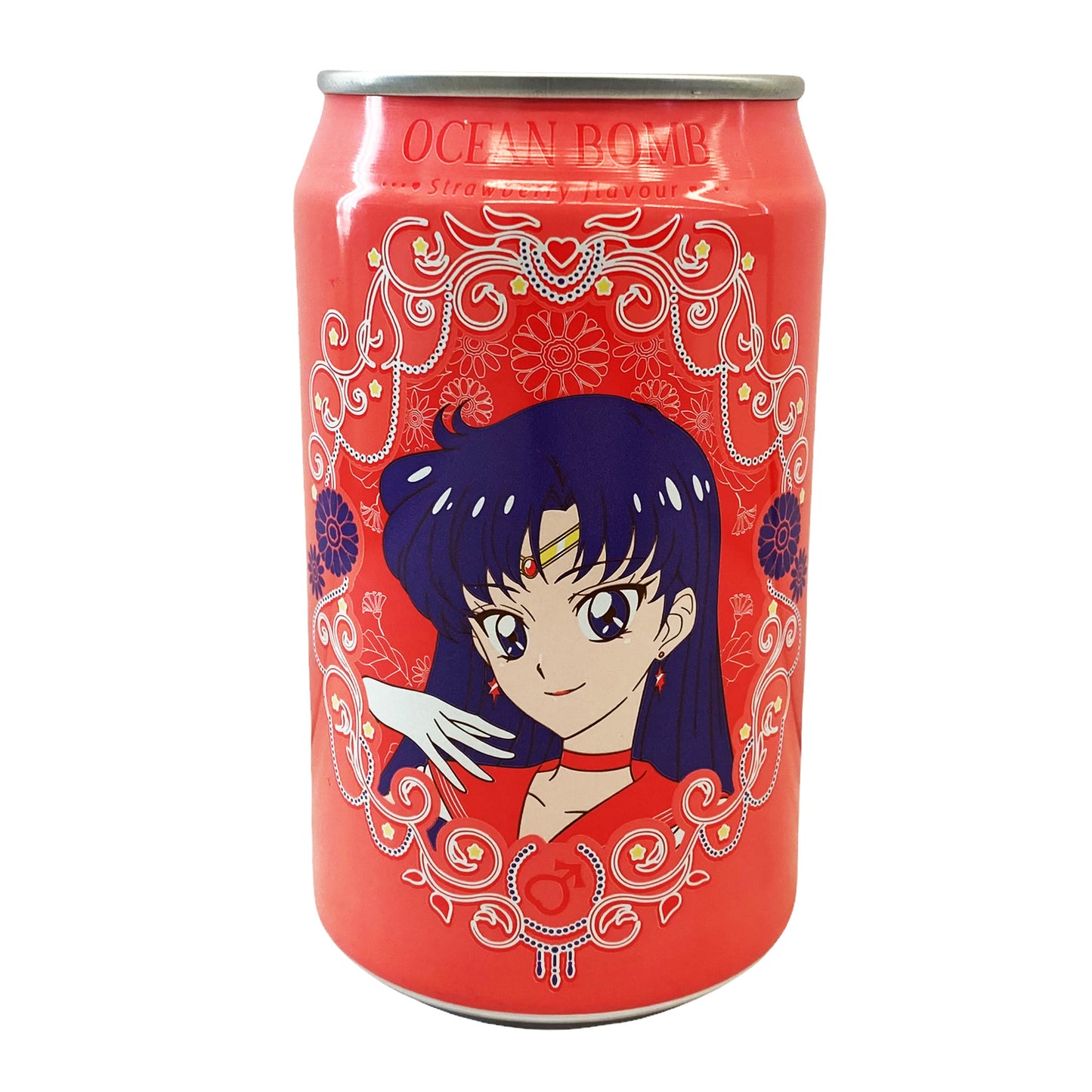Front graphic image of Ocean Bomb Sailor Moon Sparkling Water - Strawberry Flavor 11.15oz (330ml)