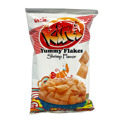 Front graphic image of Oishi Kirei Yummy Flakes Shrimp Flavor 1.59oz