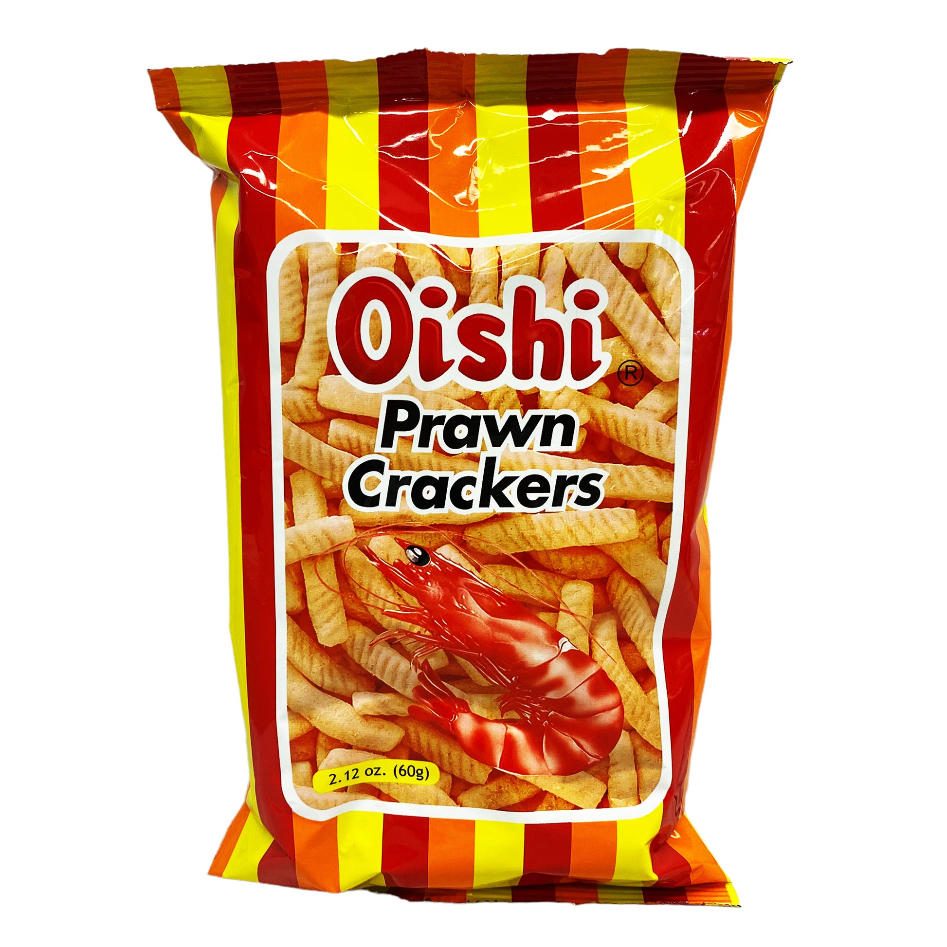 Front graphic image of Oishi Prawn Crackers Original Flavor 2.12oz