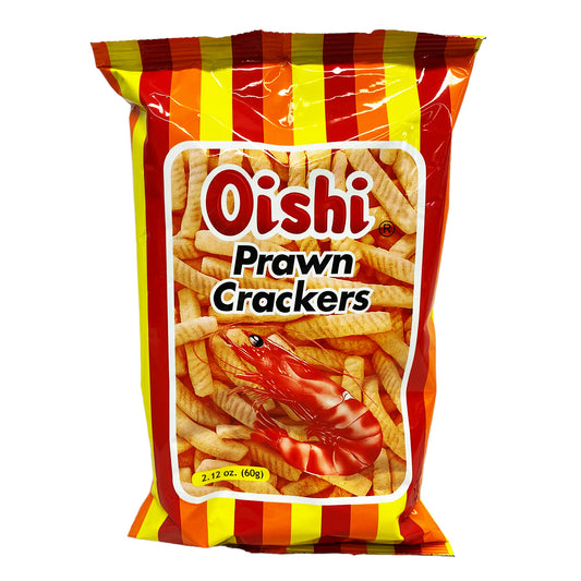 Front graphic image of Oishi Prawn Crackers Original Flavor 2.12oz