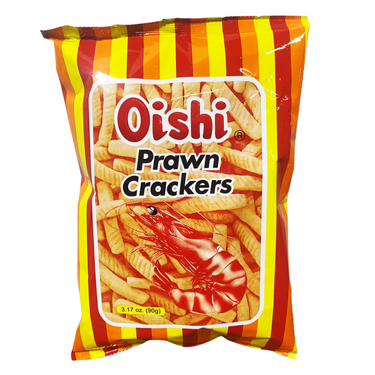 Front graphic image of Oishi Prawn Crackers Original Flavor 3.17oz