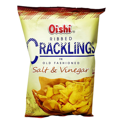 Front graphic image of Oishi  Ribbed Cracklings - Salt & Vinegar Flavor 3.17oz