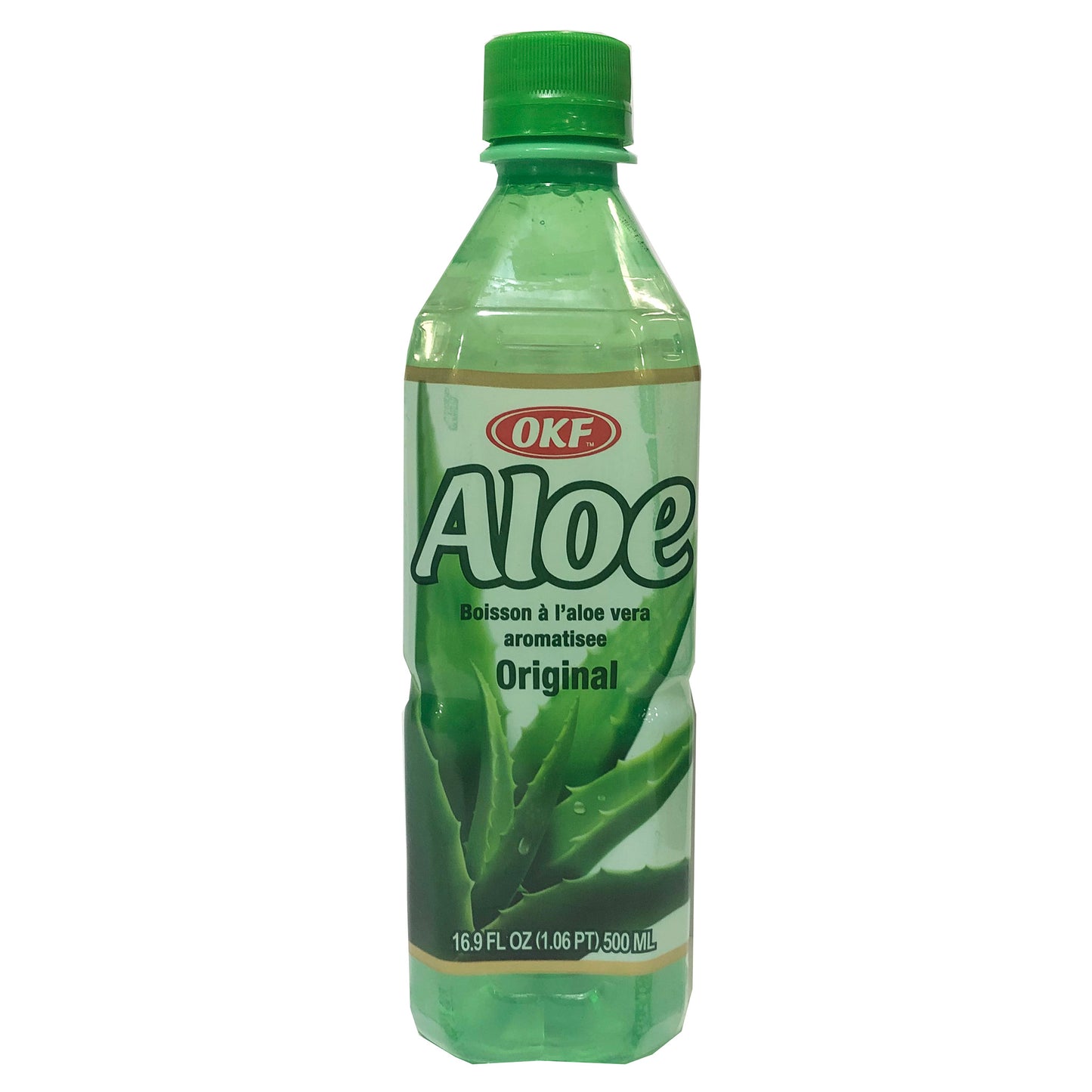 Front graphic image of Okf Aloe Drink 16.9oz 