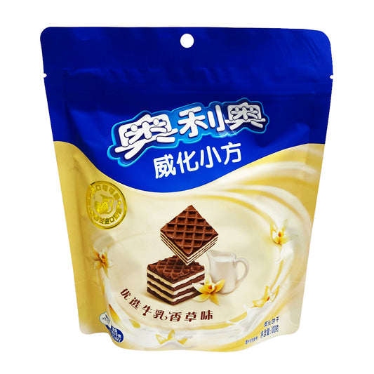 Front graphic image of Oreo Wafer Cubes - Vanilla Flavor 3.52oz (100g)