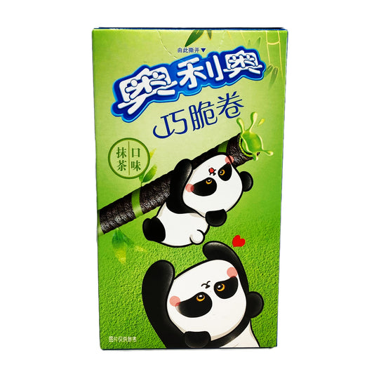 Front graphic image of Oreo Wafer Roll Biscuits - Matcha Flavor 1.94oz (55g) - 奥利奥 巧脆卷 - 抹茶口味 1.94oz (55g)