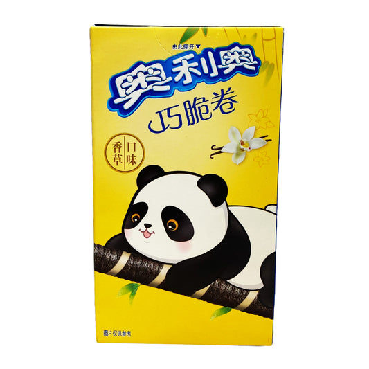Front graphic image of Oreo Wafer Roll Biscuits - Vanilla Flavor 1.94oz (55g) - 奥利奥 巧脆卷 - 香草口味 1.94oz (55g)