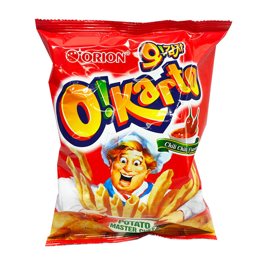 Front graphic image of Orion O Karto Potato Sticks Chili Flavor 1.76oz
