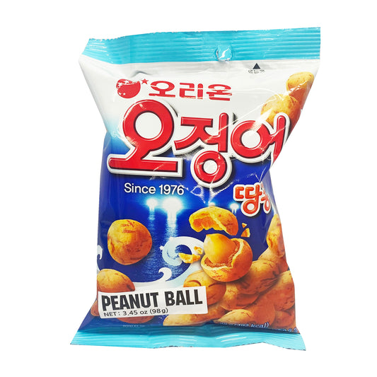 Front graphic image of Orion Peanut Ball with Squid Flavor 3.45oz