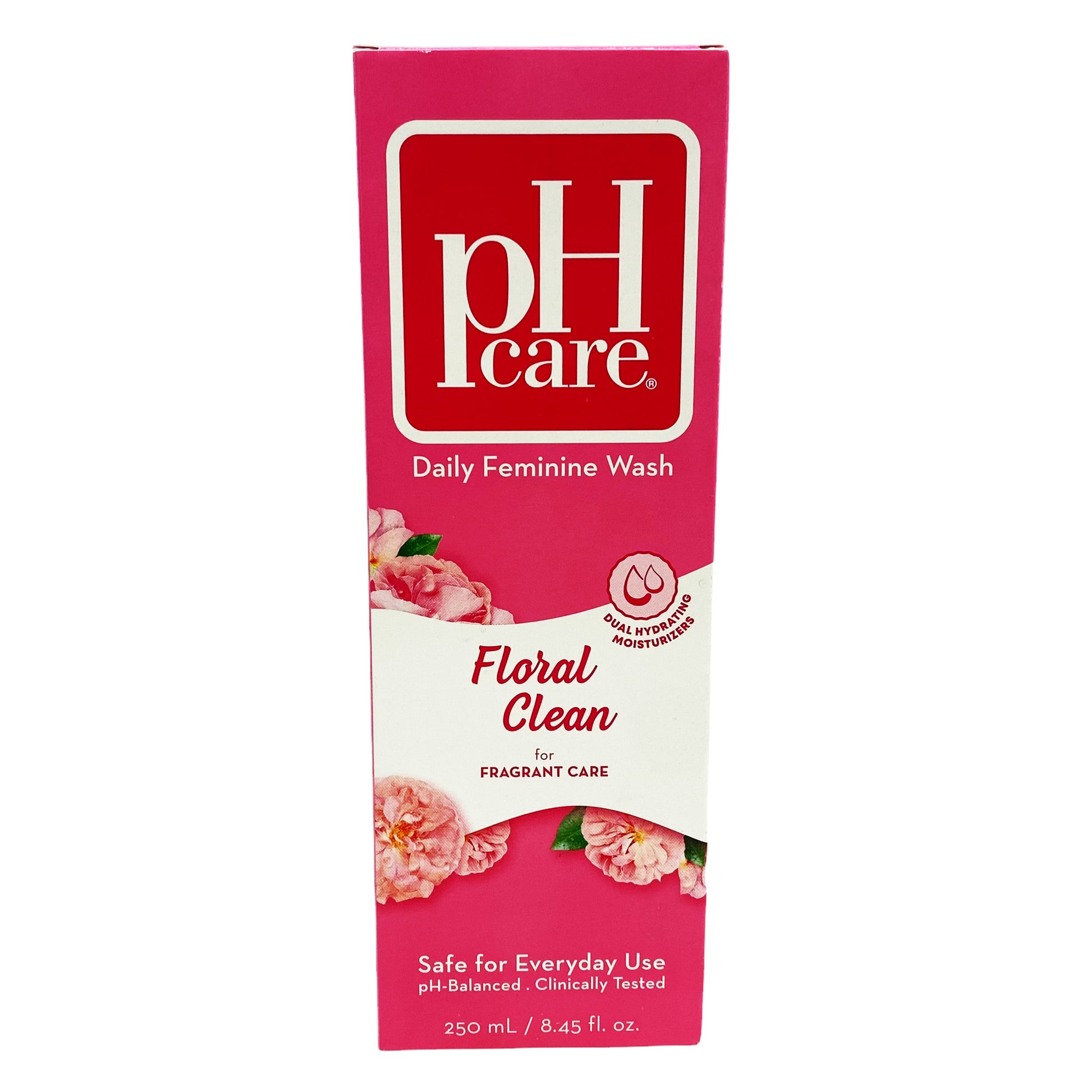 Front graphic view of PH Care Daily Feminine Wash - Floral Clean 8.45oz (250ml)