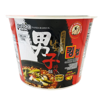 Front graphic image of Paldo King Cup Noodle - Namja Ramen 3.7oz (105g)