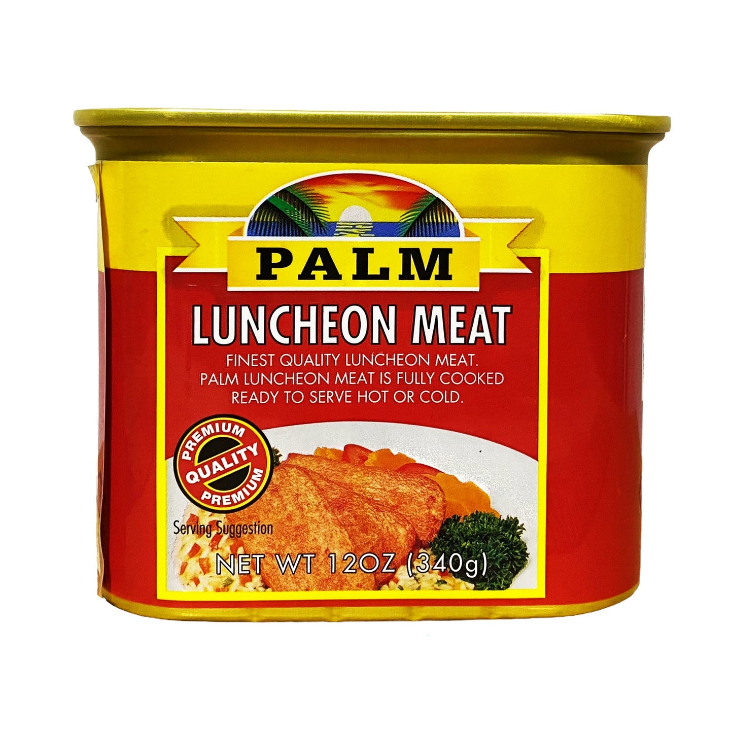 Front graphic view of Palm Luncheon Meat 12oz