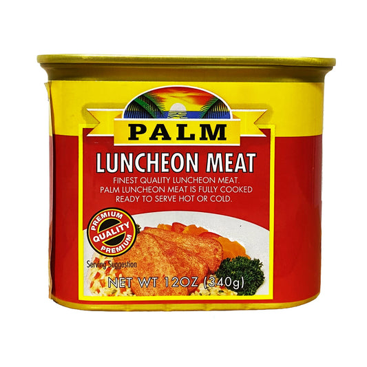 Front graphic view of Palm Luncheon Meat 12oz
