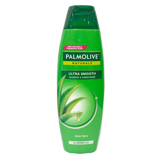 Front graphic view of Palmolive Naturals Ultra Smooth Shampoo and Conditioner (Green) 6.08oz
