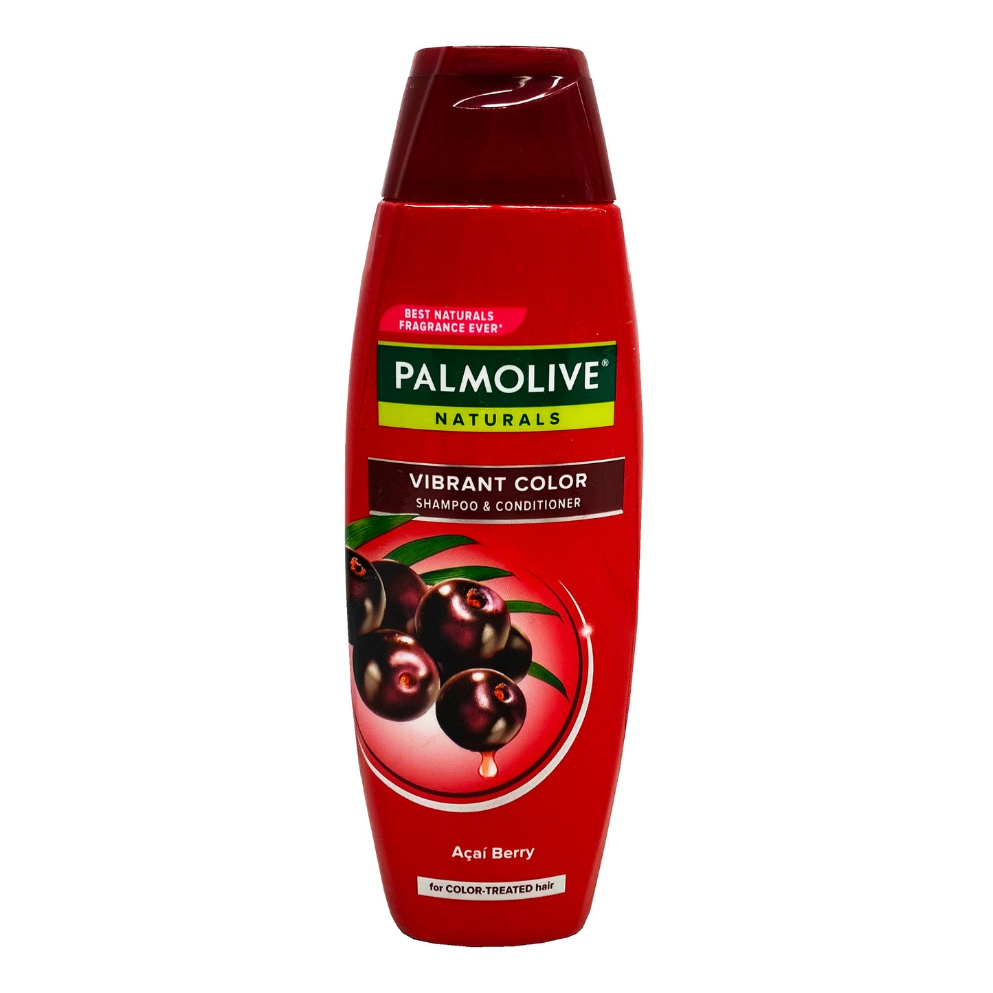 Front graphic view of Palmolive Naturals Vibrant Color Shampoo and Conditioner (Maroon) 6.08oz